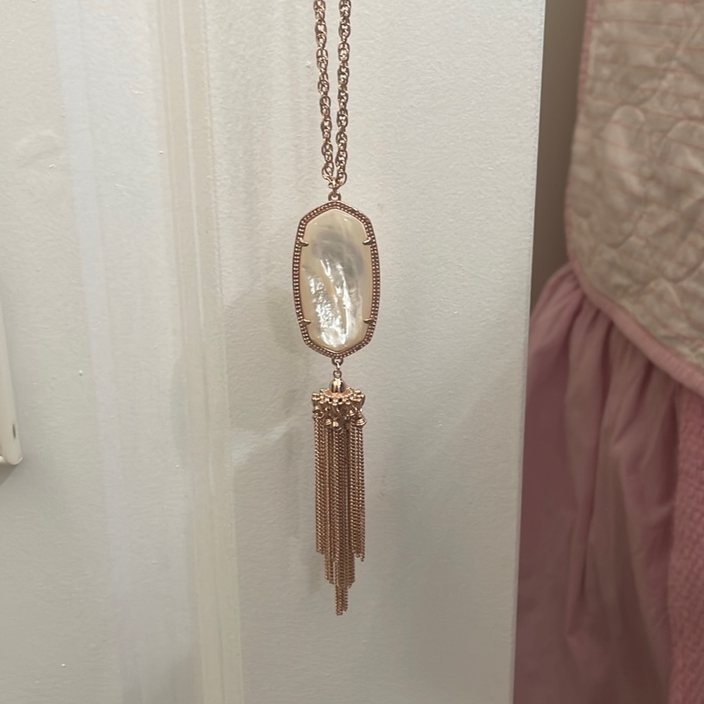 Kendra Scott white and rose gold Rayne Necklace
